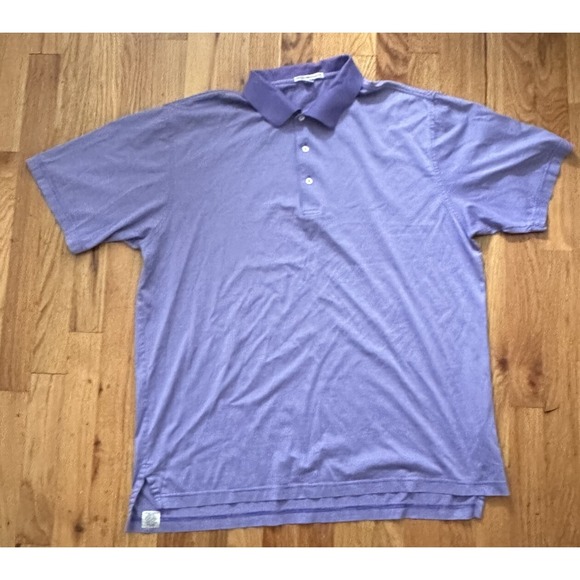 Peter Millar Polo Men's Large Purple Golf Striped Comfort Casual Short Tech Polo - Picture 2 of 13